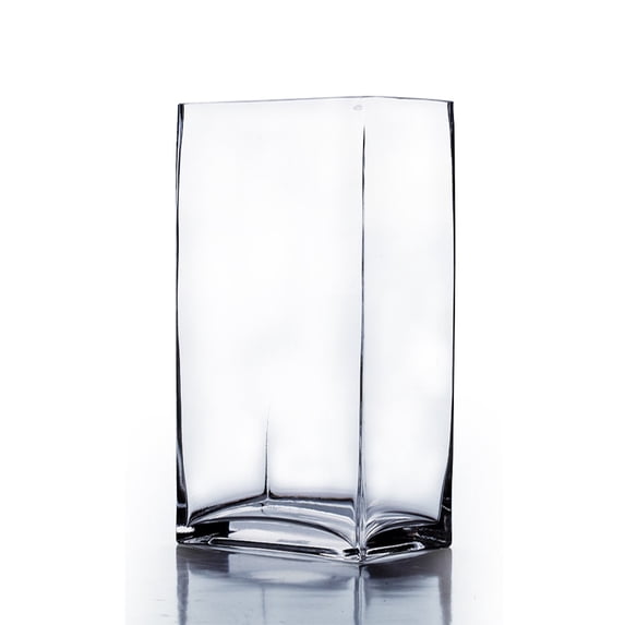 WGV Internatonal 6-inch x 4-inch x 16-inch Clear Rectangle Block Vase
