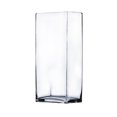 thumbnail image 1 of WGV Clear Rectangular Glass Block Vase - 6" Long x 10" Height, Good quality, Heavy Weighted Base - 1 Pc, 1 of 7