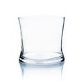 thumbnail image 1 of WGV Clear Round Slant Cut Glass Vase - 5.5" Wide x 5" Height, Good quality, Heavy Weighted Base - 1 Pc, 1 of 8