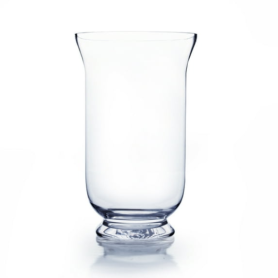 WGV Clear Small Hurricane Glass Vase - 7" Wide x 12" Height, Good quality, Heavy Weighted Base - 1 Pc