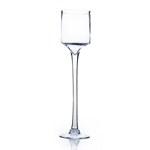 WGV Clear Stemmed Candle Holder Vase  - 5" Wide x 20" Height, Good quality, Heavy Weighted Base - 1 Pc