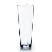 WGV Clear Taper Down Block Vase - 6" Wide x 20" Height, Good quality, Heavy Weighted Base - 1 Pc