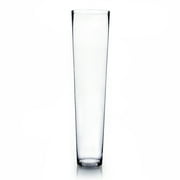 WGV Clear Taper Down Cylinder Vase - 8" Wide x 31" Height, Good quality, Heavy Weighted Base - 1 Pc