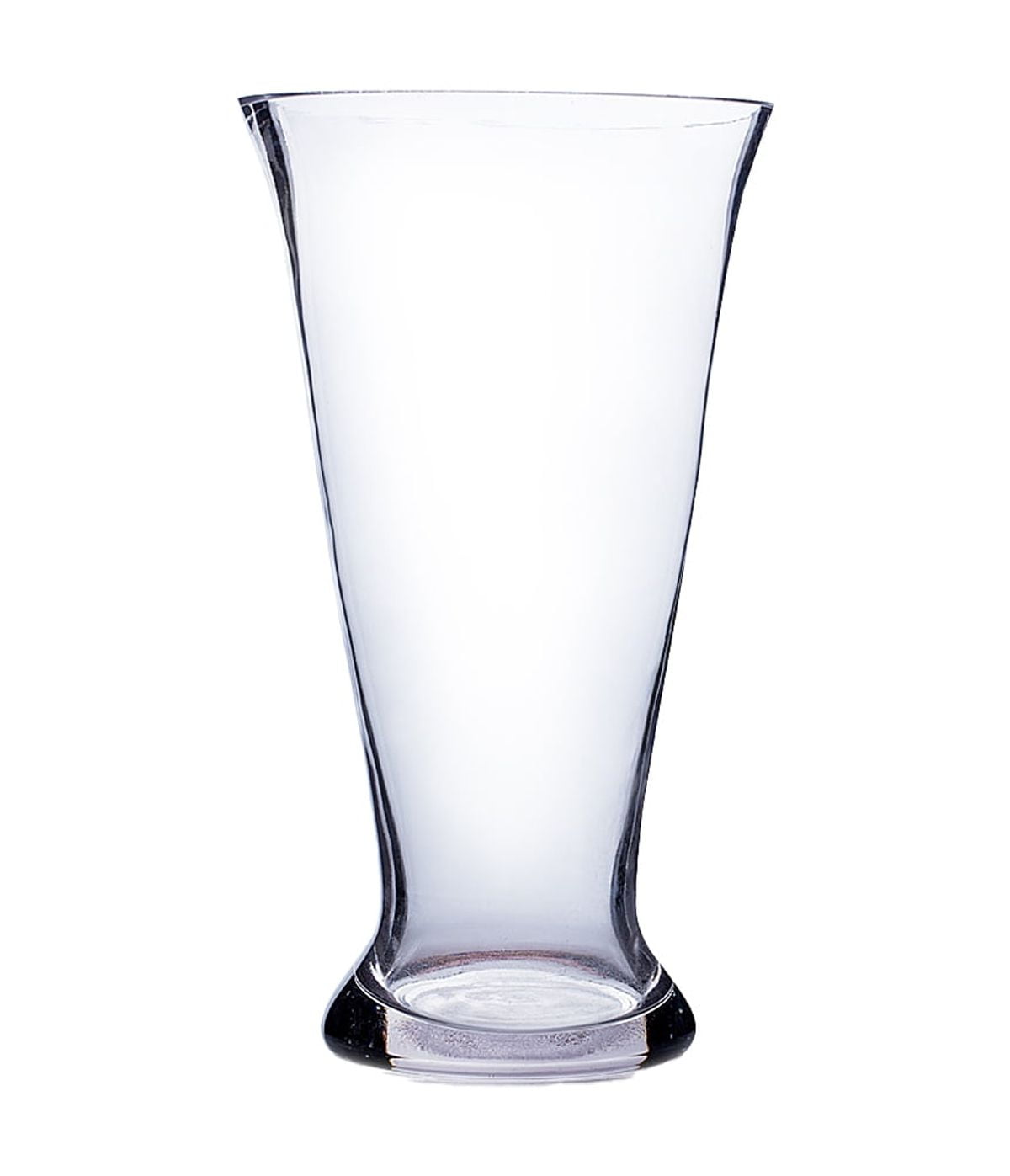 Clear Hand-Blown Glass Decorative Table Vase, 9.5 Inches High
