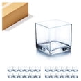 thumbnail image 1 of WGV Cube Glass Vase Bulk, Candle Holder, 3"x3"x3", Clear Floral Accent Container Planter Terrarium Storage for Wedding Party Ceremony Event Office Home Decor, 24 Pieces, 1 of 8
