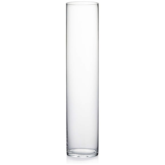 WGV Cylinder Vase, Diameter 5", Height 24", Clear Glass Floral Planter Container, Tall Centerpiece Arrangement for Wedding Party Event Home Office Decor, 1 Piece