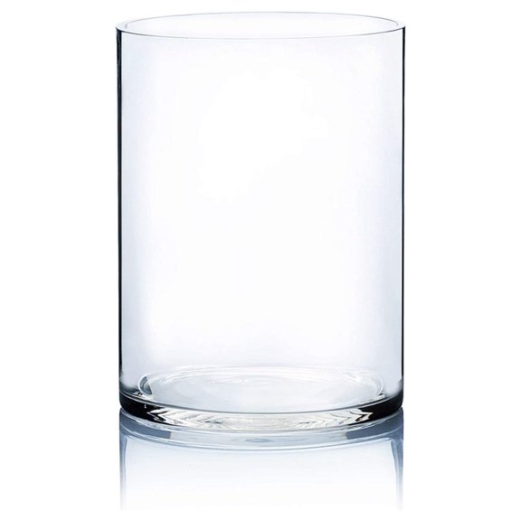 WGV Cylinder Vase, Open Width 9", Height 12", Clear Wide Large Diameter Glassware, Floral Container, Planter Terrarium for Wedding Party Event, Home Office Decor, 1 Piece