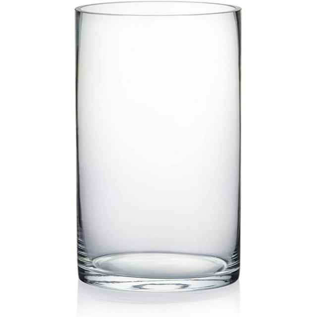 WGV Cylinder Vase, Width 6", Height 10", Clear Glass Container