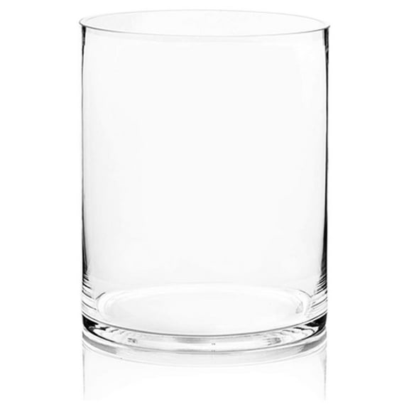 WGV Cylinder Vase, Width 8", Height 10", Clear Wide Large Diameter Flower Glassware, Floral Container, Planter Terrarium for Wedding Party Event, Home Accent Decor, 1 Piece