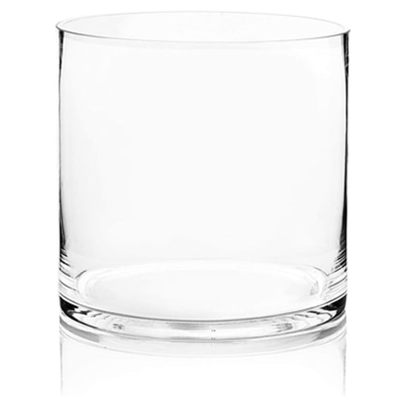 WGV Cylinder Vase, Width 8", Height 8", Clear Wide Large Diameter Flower Glassware, Floral Container, Planter Terrarium for Wedding Party Event, Home Accent Decor, 1 Piece