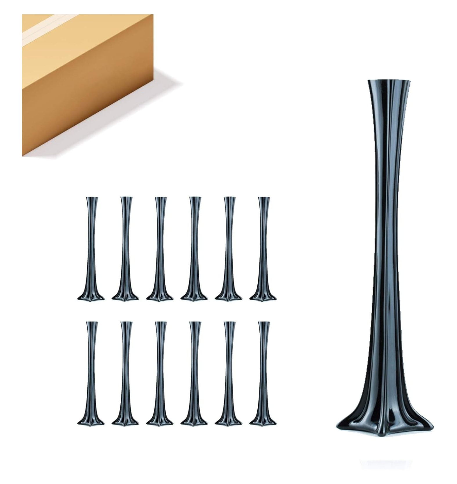 WGV Eiffel Tower Vase Bulk, Open 1", Height 16", (Multiple Sizes