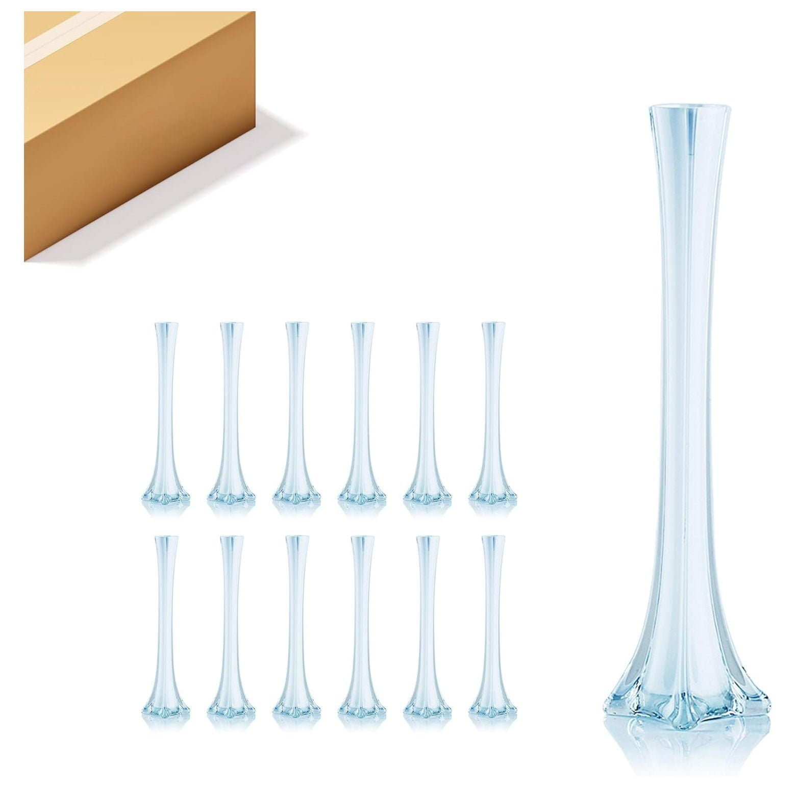 WGV Eiffel Tower Vase Bulk, Open 1", Height 16", (Multiple Sizes