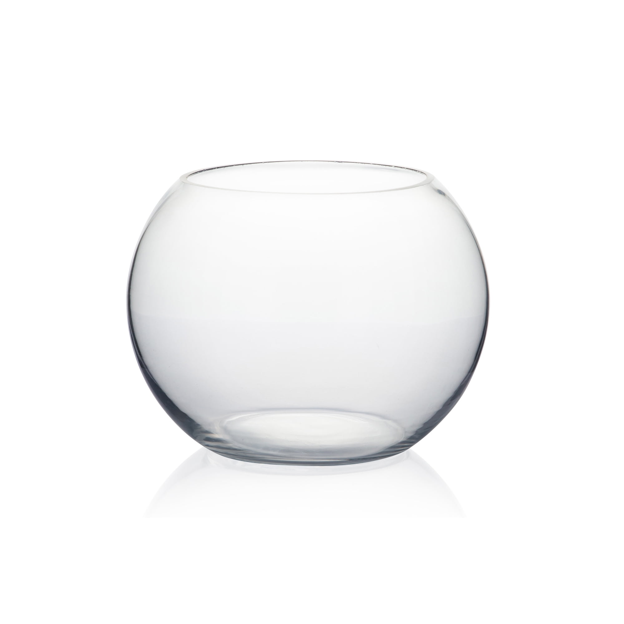 Clear Glass Bubble Bowl Vase, 8" Diameter, 6 Pieces