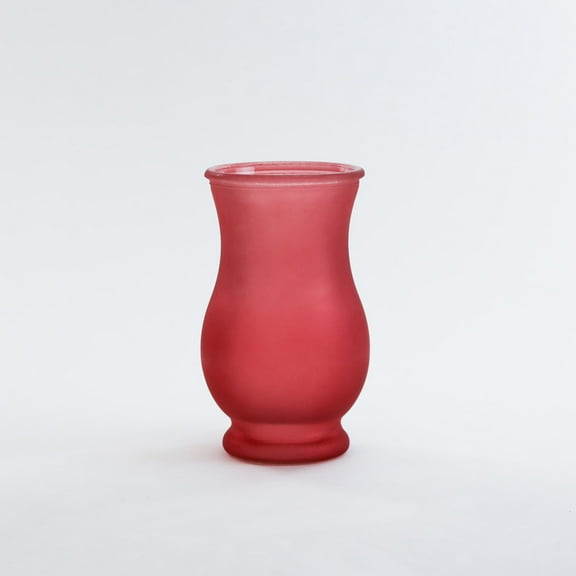 WGV Frosted Red Regency Vase, Machine Pressed  - 4" Wide x 7" Height, Good quality, Heavy Weighted Base - 1 Pc
