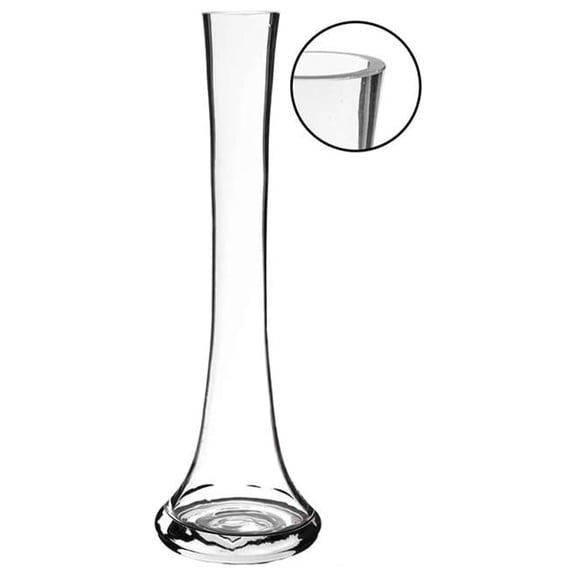 WGV Gathering Bud Vase, Width 3", Height 10", Clear Standard Concaved Glass Floral Container Centerpiece Planter for Wedding Party Event Home Office Decor, 1 Piece