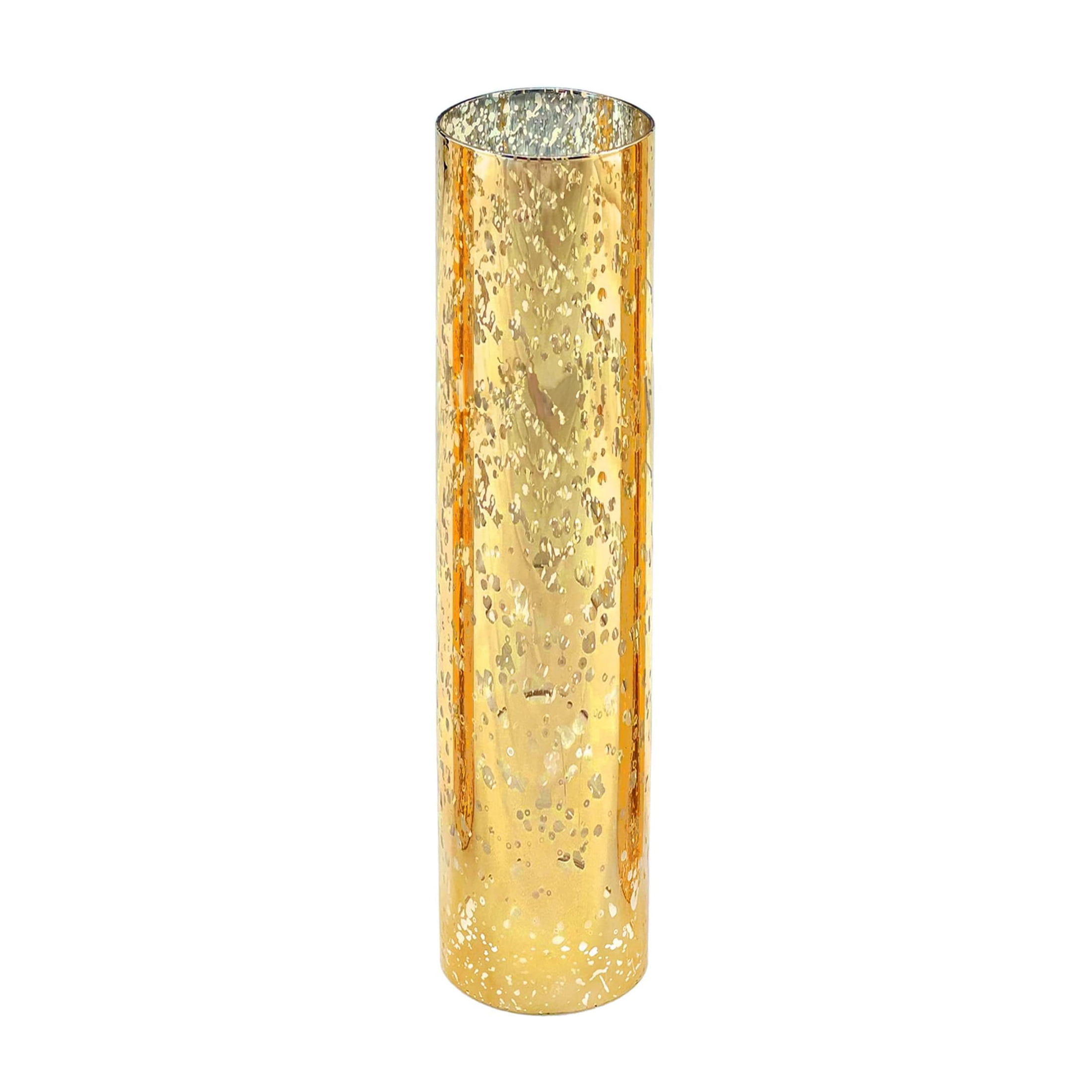 WGV Gold Speckled Glass Hurricane Candle Shade Chimney Tube 3" Wide x