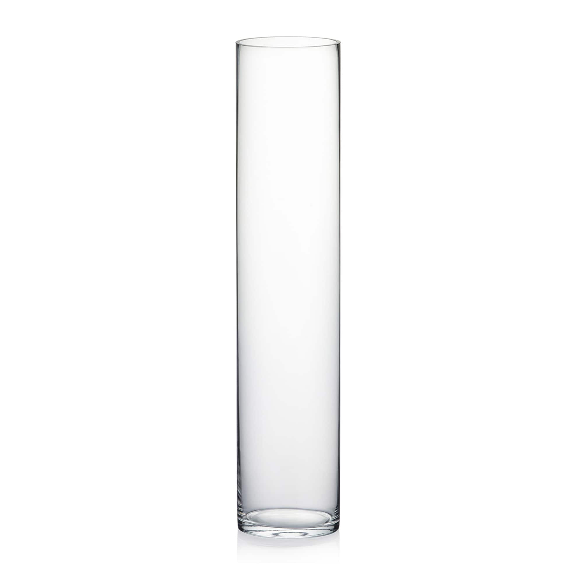 Tall Clear Glass Cylinder Vase for Wedding Centerpieces