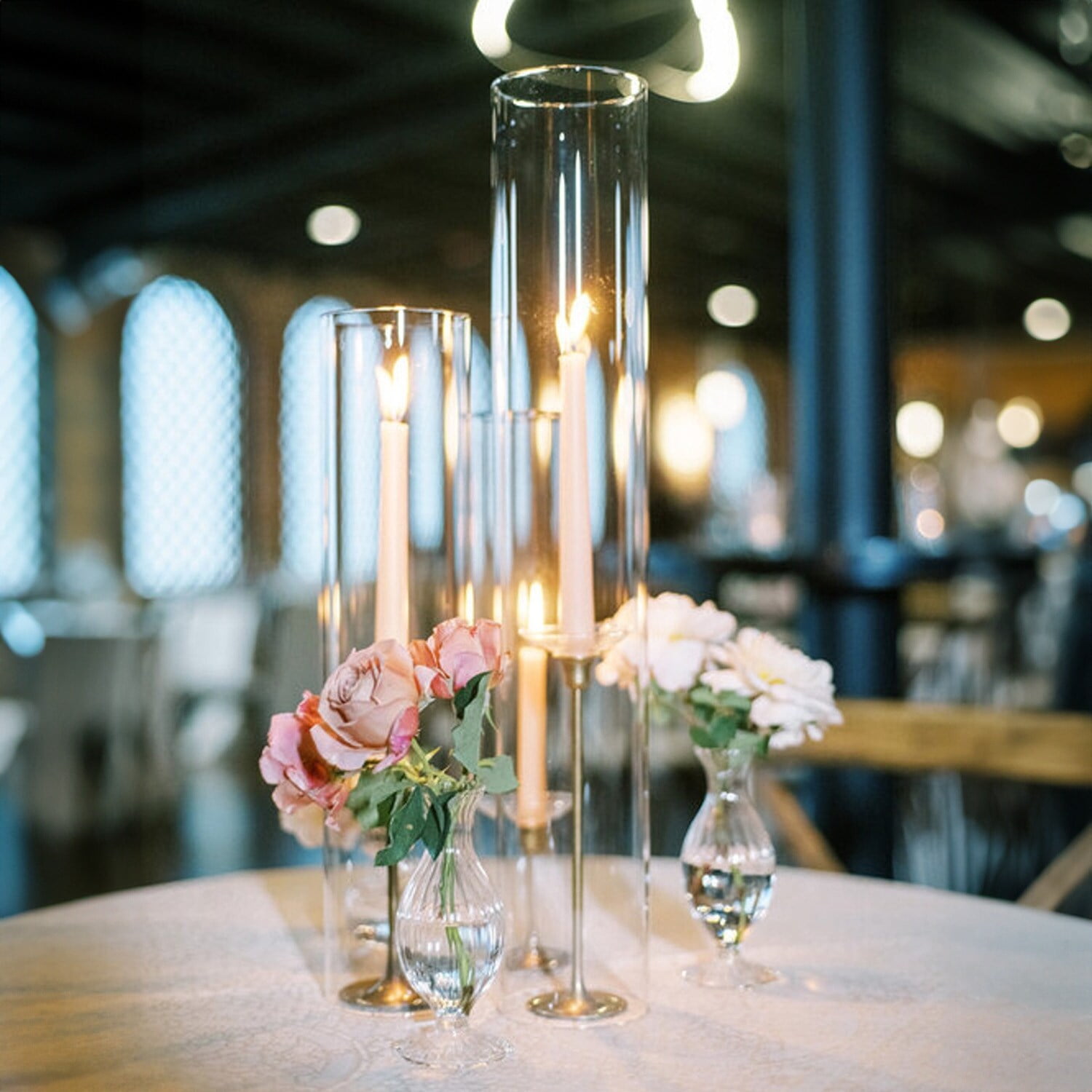 WGV International Clear Glass Cylinder Hurricane Chimney Tube, Candle