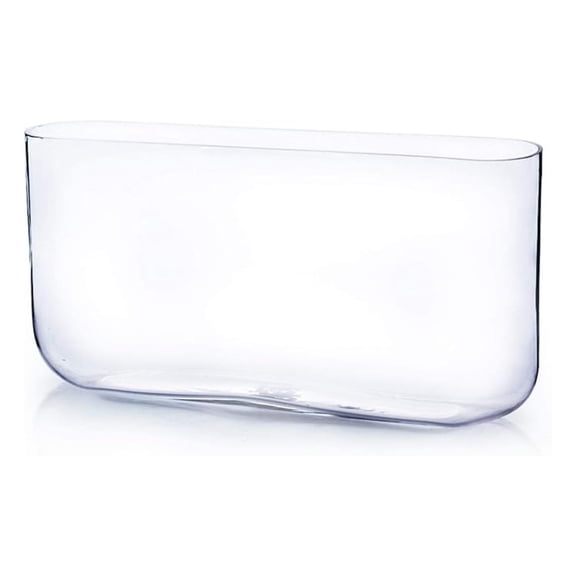 WGV Long Rectangle Block Vase, Width 3", Length 16", Height 8", Clear Round Corners Glass Floral Container Wedding Party Event Decor, 1 Piece