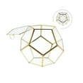 thumbnail image 1 of WGV Medium Gold Prism Dodecahedron Geometric Glass Terrarium - 9" Wide x 7.5" Height, Good quality Terrarium - 1 Pc, 1 of 5