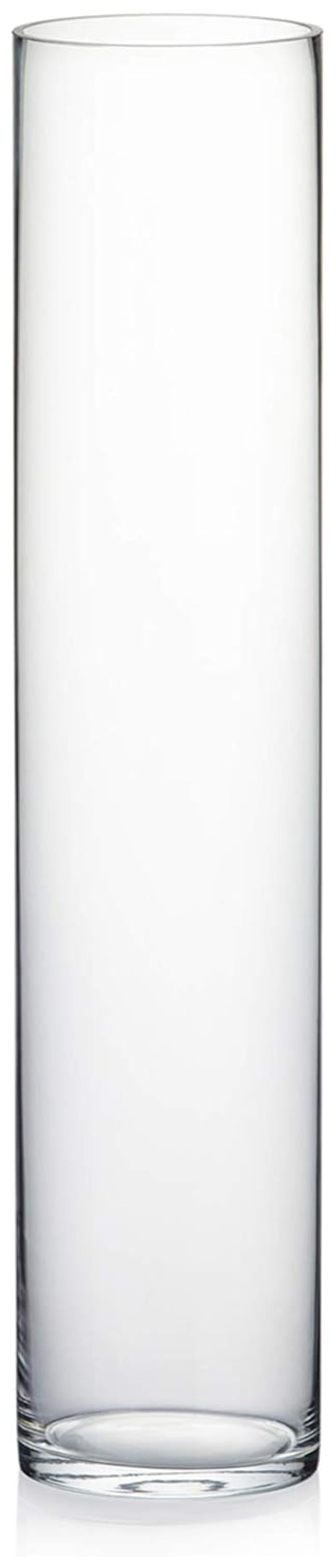 Tall Clear Glass Cylinder Vase for Wedding Centerpieces