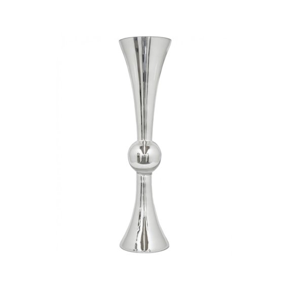 WGV Silver Reversible Trumpet Vase - 9" Wide x 35" Height, Good quality, Heavy Weighted Base - 1 Pc
