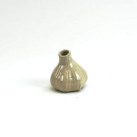 WGV Small Ceramic Garlic Pod Bud Vase - 3" Long x 3.3" Height, Good quality, Heavy Weighted Base - 1 Pc