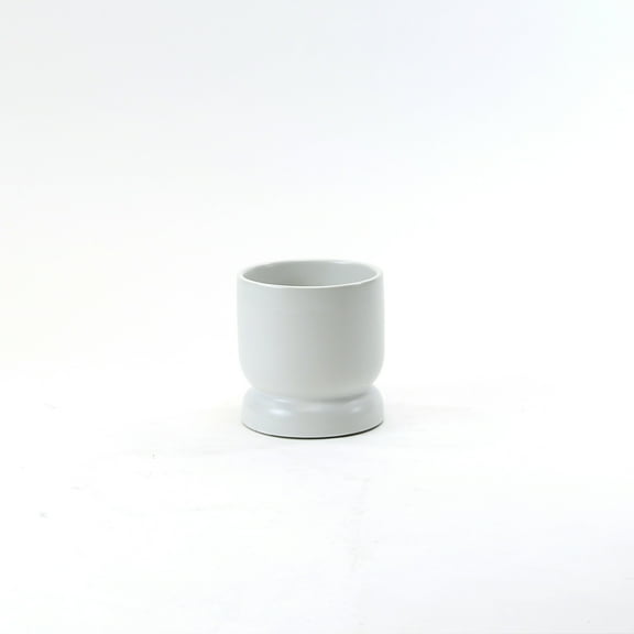 WGV Small White Ceramic Modern Pedestal Bowl - 4" Wide x 4" Height, Good quality, Heavy Weighted Base - 1 Pc