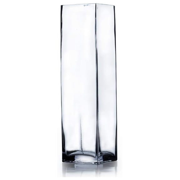WGV Square Block Bud Vase, Width 2", Height 8", Clear Skinny Narrow Standard Floral Container Centerpiece for Wedding Party Event Home Office Decor, 1 Piece