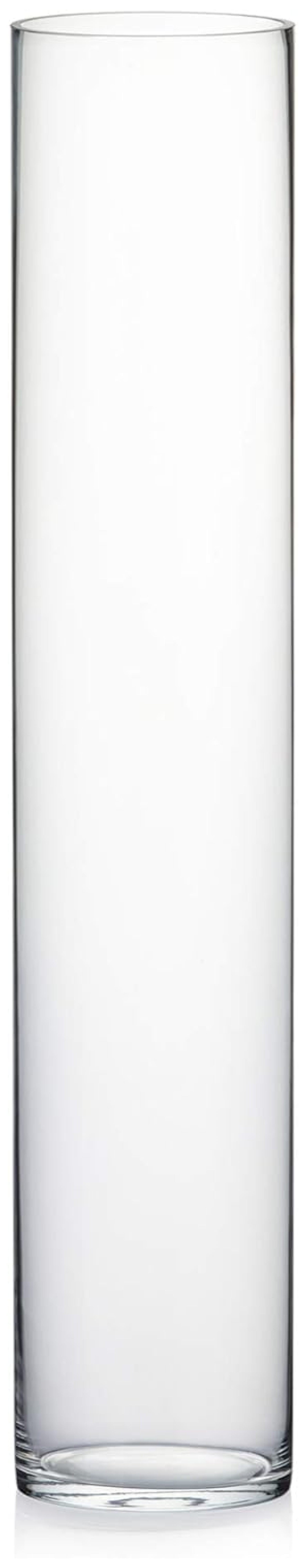 WGV Tall Cylinder Glass Vase, Open Width 6", Height 31", Clear Large