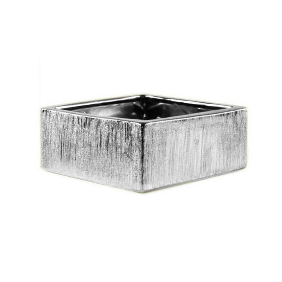 WGV Textured Silver Low Square Block - 8" Long x 4" Height, Good quality, Heavy Weighted Base - 1 Pc