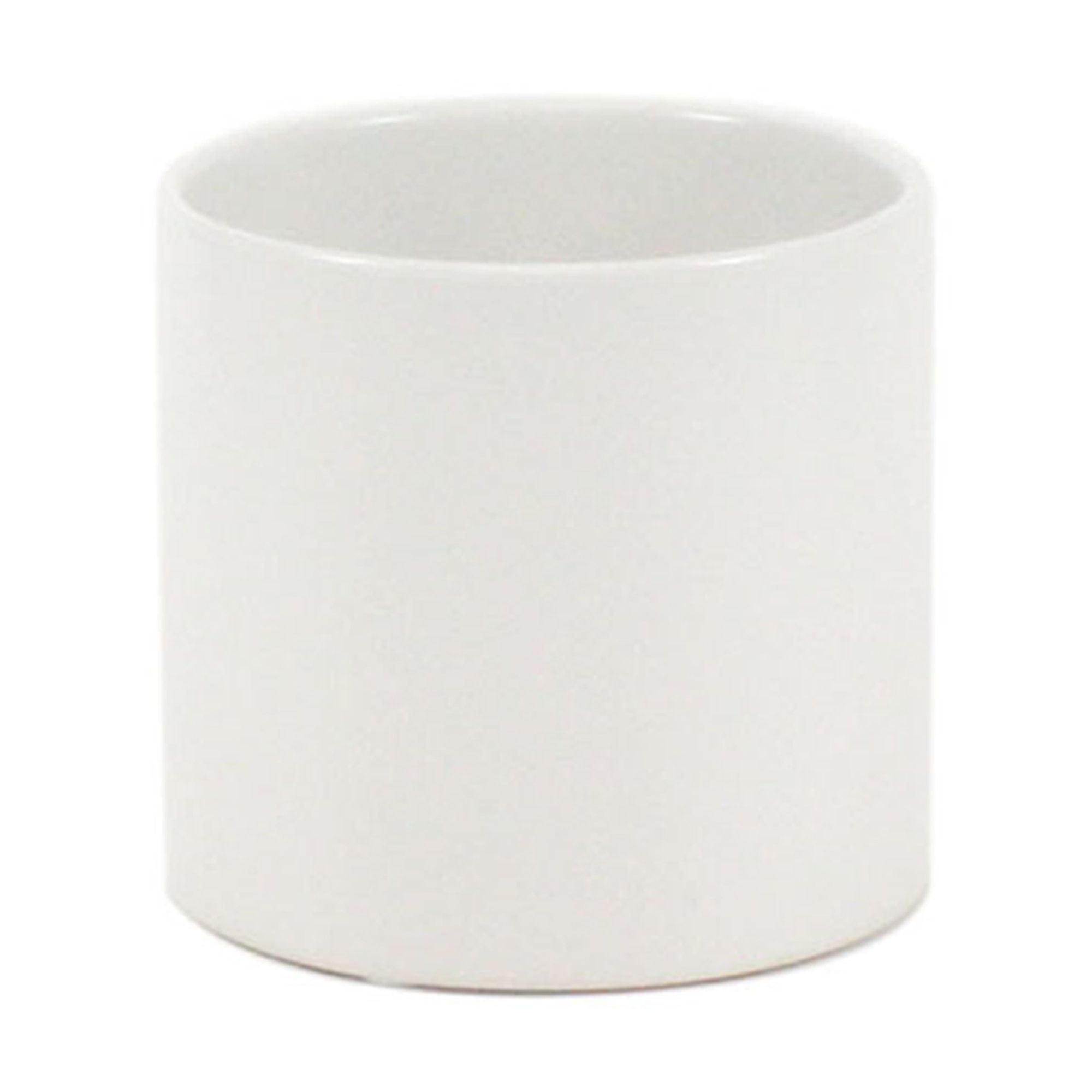Matte White Ceramic Cylinder Vase 6.5" Wide x 6" High