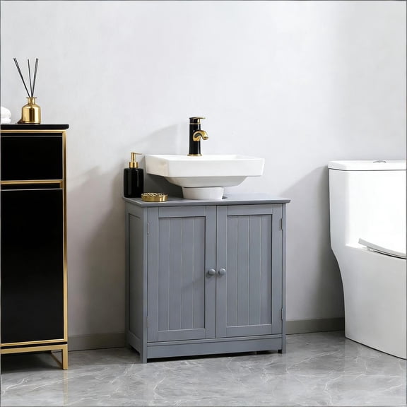 WGYPRIME 23.5"Pedestal Sink Storage Cabinet, Modern Style Under Sink Cabinet with 2 Doors, Freestanding Pedestal Sink Storage Cabinet