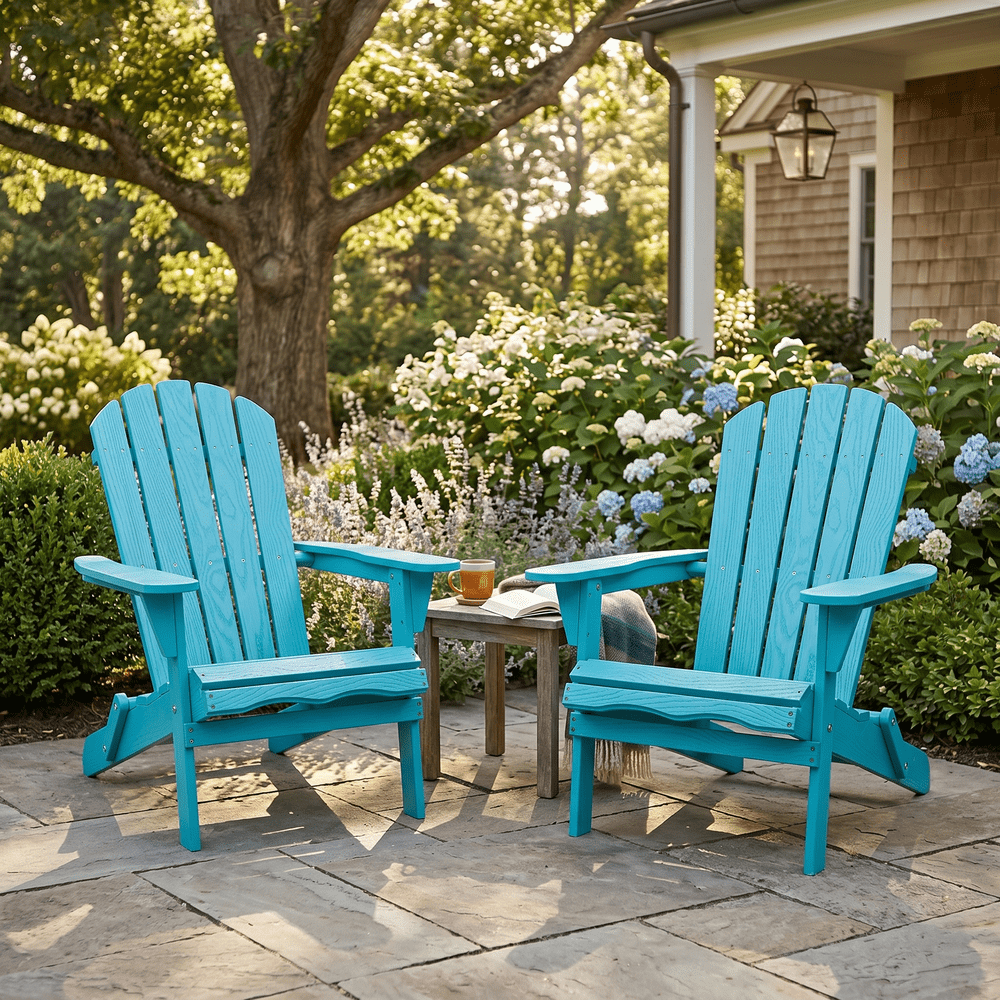 WGYPRIME Adirondack Chair set of 2, Solid Wood Outdoor Fire Pit Chair, Folding Patio Chair for Garden, Lawn