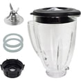 thumbnail image 1 of WH 6 Cup Blender Glass Jar with Blade, Blender Replacement Parts for Aspas Para Licuadora Oster Osterizer Classic Series NOT fit Pro Master or Versa Models Clear, 1 of 7
