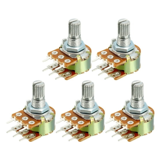 WH148 500K Ohm Variable Resistors Dual Carbon Film Potentiometer 5 pcs