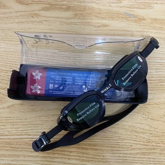 WHALE Professional Adult Swimming Goggles for Myopic (Nearsighted) Users with -2.00 to -6.00 Prescription, Adjustable Silicone Strap & Comfort Fit, Black with White Frames - Ideal for Swimming Trainin