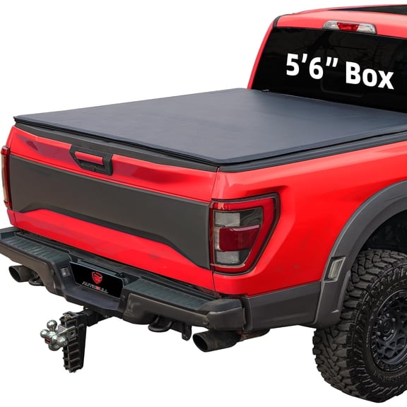 WHALEMOTOR 5.5ft Soft Tri Fold Tonneau Cover Compatible with 2004-2014 Ford F150 F-150, Vinly Top Alloy Steel Structure, Also Fits Lincoln Mark LT Bed (67")