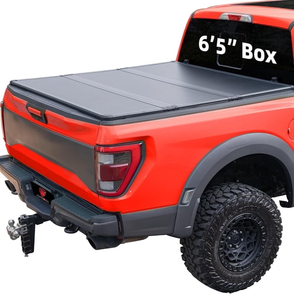 WHALEMOTOR 6.4ft Soft Quad Fold Tonneau Cover Compatible with 2002-2026 Dodge Ram 1500/2003-2026 2500 3500 w/o Rambox, Vinly Top Alloy Steel Structure