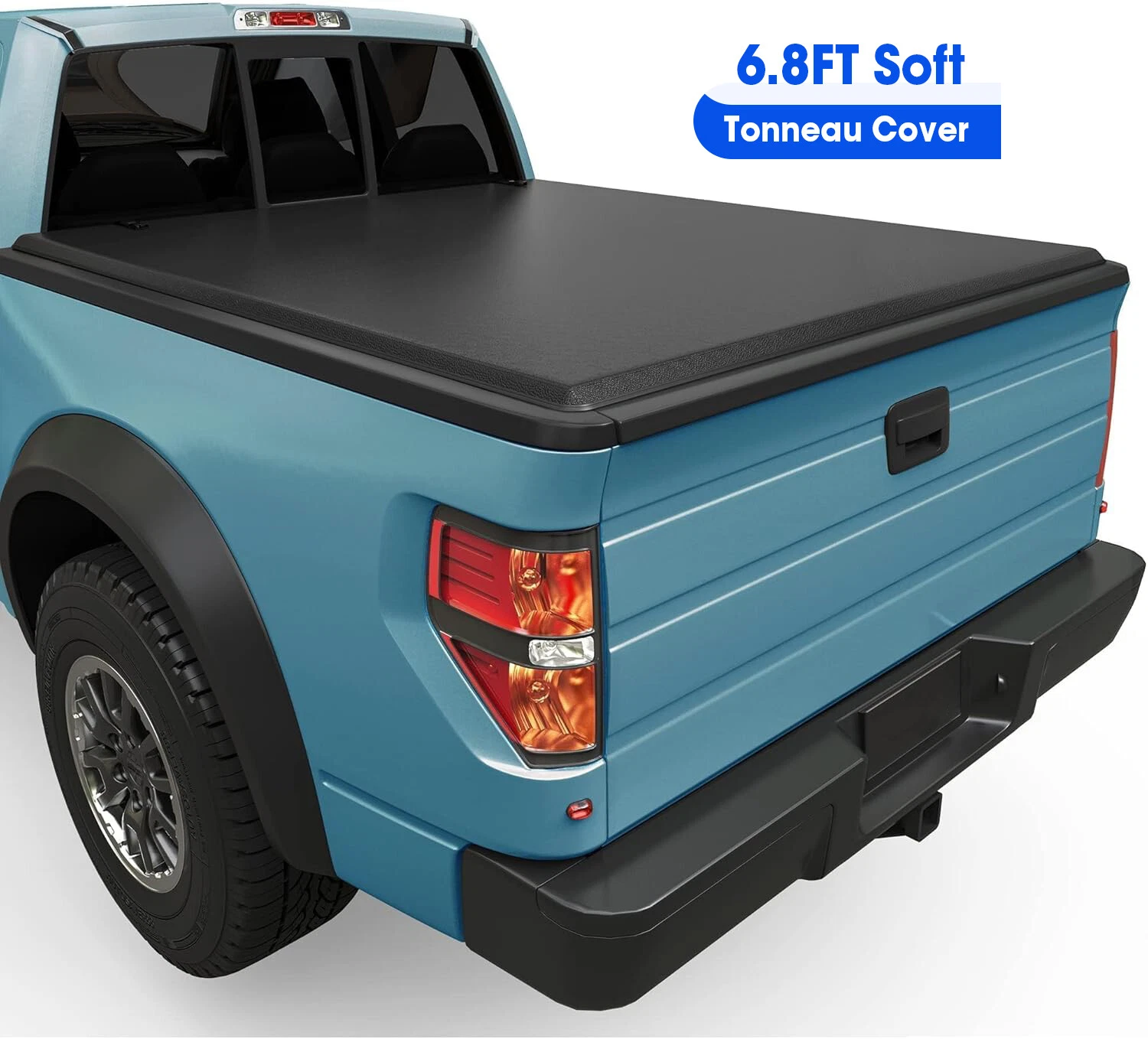 WHALEMOTOR Truck Bed Tonneau Cover Compatible with Ford Super Duty 6.8 ft Standard Box, 1999-2026 F250 F-250 F350 F-350, Soft Folding Style(Quad Fold)