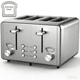 thumbnail image 1 of WHALL 4 Slice Toaster - Stainless Steel Bagel Toaster with Dual Control Panels, 6 Shade Settings,Silver, 1 of 7