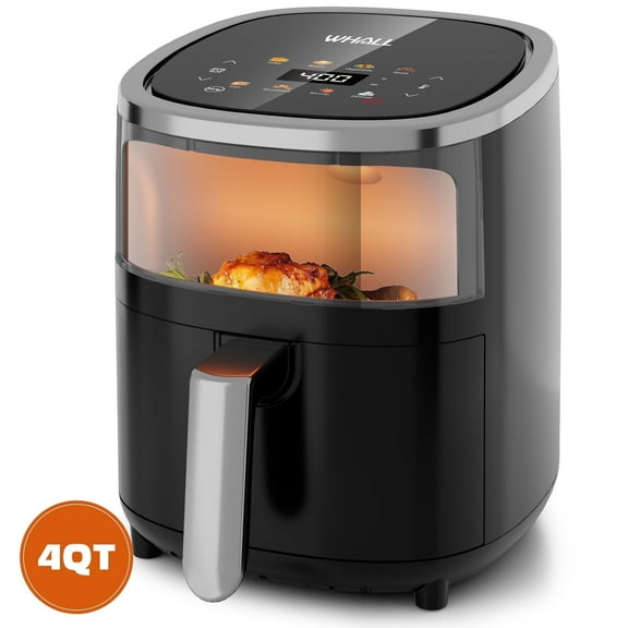 WHALL 4QT Air Fryer Oven, 8-in-1 Preset Menus, LED Smart Touchscreen, Reduce 85% Fat,1200W