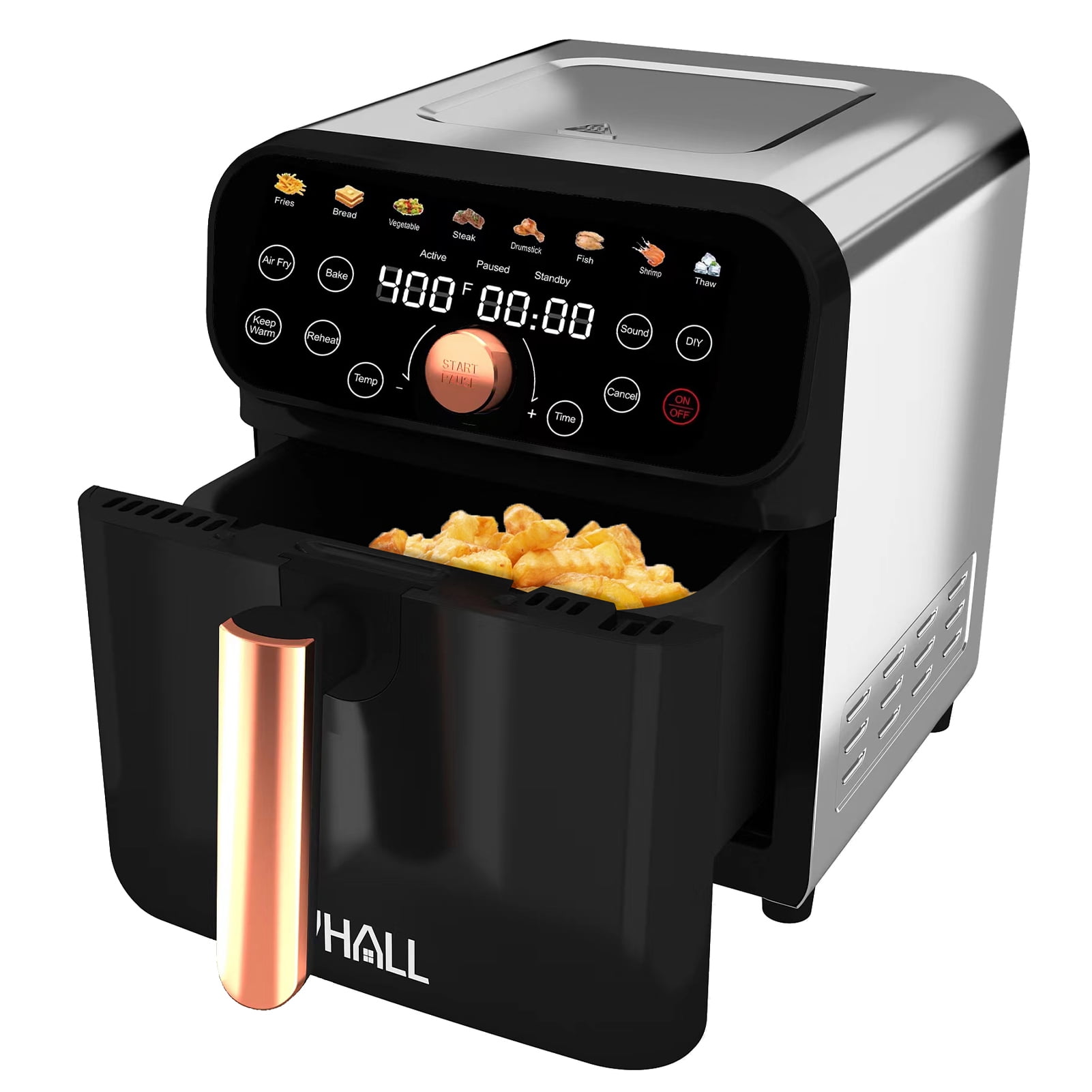 WHALL Air Fryer 6.2QT Air Fryer Oven, 12in1 Stainless Steel Air