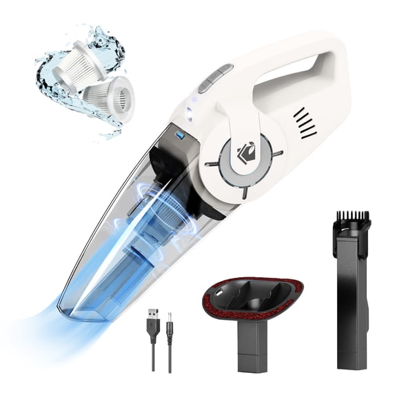 WHALLULTRA Cordless Handheld Vacuum, Wet/Dry Cleaner with 8500PA Suction, LED Light, Lightweight/Portable