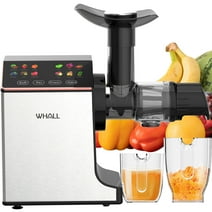 WHALL® Slow Masticating Juicer - Cold Press Juicer Machine with Touchscreen, Reverse Function, Soft & Hard Models, Quiet Motor