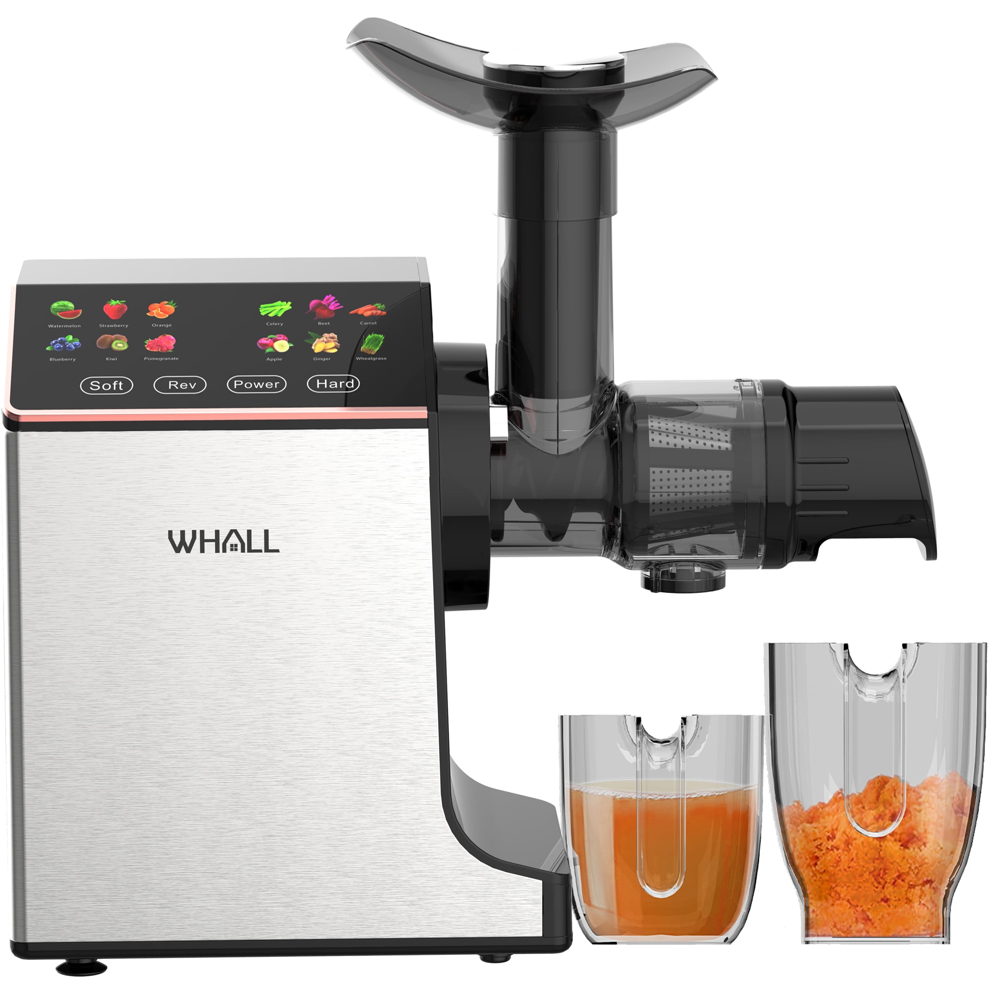WHALL Slow Masticating Cold Press Juicer Machine with Touchscreen, Reverse Function