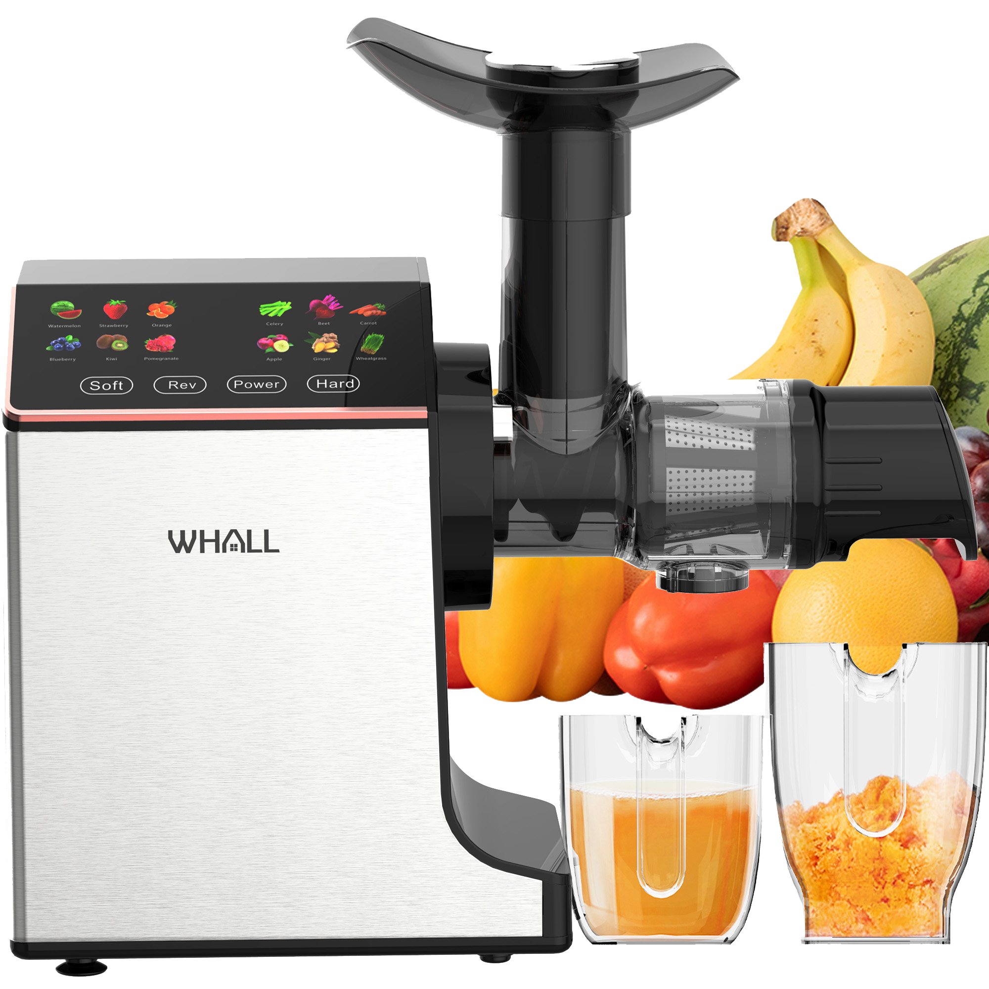 WHALL® Slow Masticating Juicer - Cold Press Juicer Machine with Touchscreen, Reverse Function, Soft & Hard Models, Quiet Motor - image 1 of 8