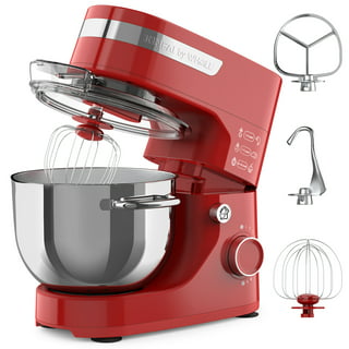 Costway Electric Food Stand Mixer 6 Speed 4.3Qt 550W Tilt-Head Stainless Steel Bowl, Red