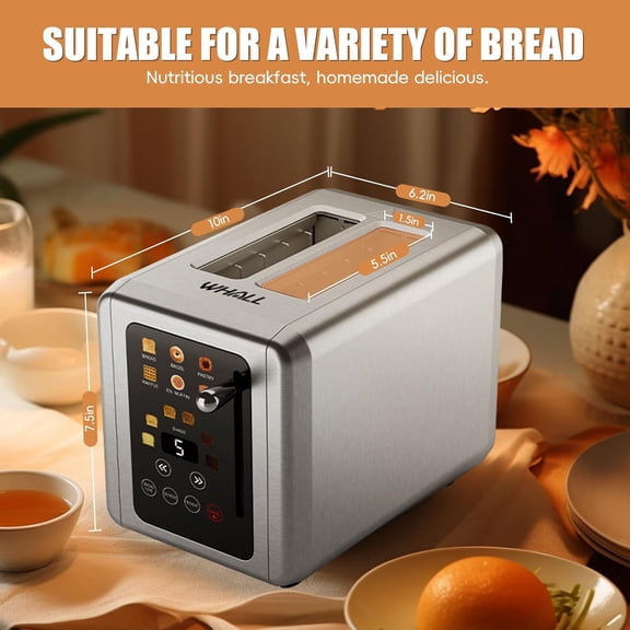 WHALL Touch Screen Toaster 2 Slice