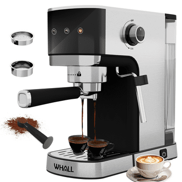 WHALL Touchscreen Espresso Machine 20 Bar，Espresso Coffee Maker with Milk Frother Steam Wand, Stainless Steel Coffee Machine with Removable Water Tank New
